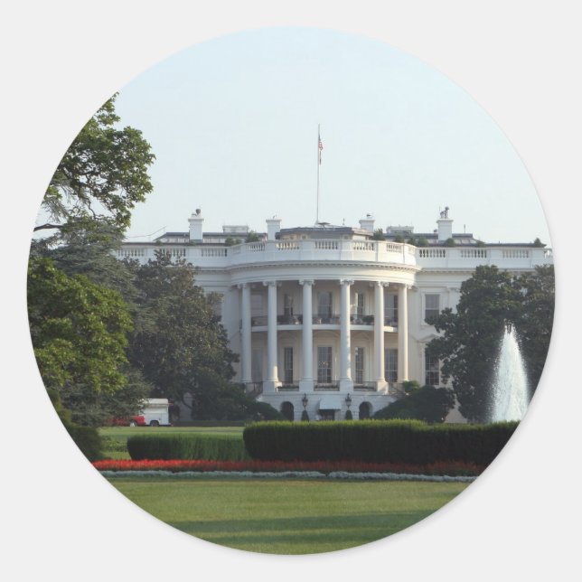 White House Photo Classic Round Sticker (Front)