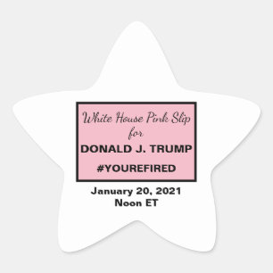 White House Pink Slip for Ides of Trump Star Sticker