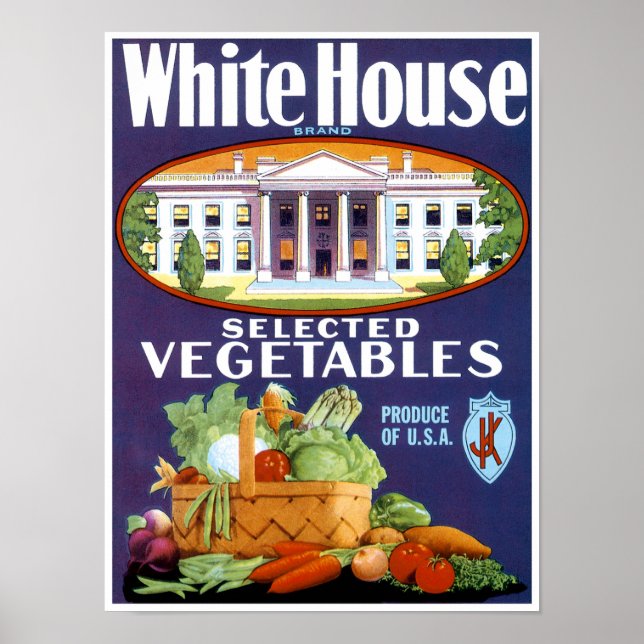 White House Selected Vegetables Poster (Front)
