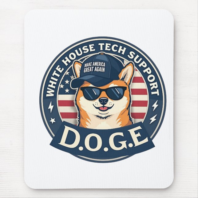 White House Tech Support Doge  Mouse Pad (Front)