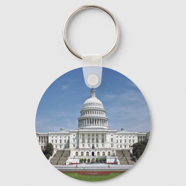 White House US Capitol Building Washington DC Key Ring (Front)