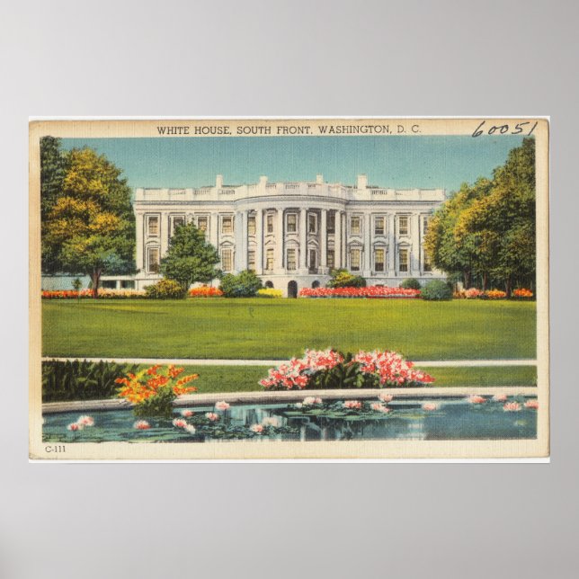 White House Vintage Postcard Poster (Front)