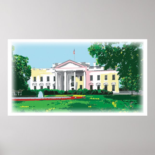 White House - Washington DC digital painting Poster (Front)