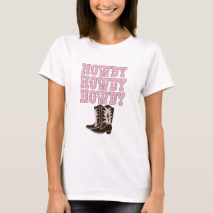 White Howdy Rodeo Western Country Southern Cowgirl T-Shirt