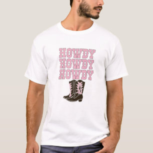 White Howdy Rodeo Western Country Southern Cowgirl T-Shirt