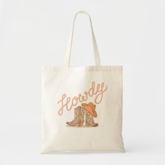White Howdy Rodeo Western Country Southern Cowgirl Tote Bag