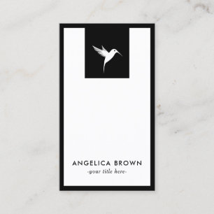 White Humming Bird Logo Business Card