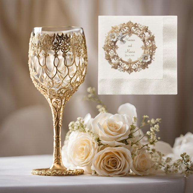 White Hummingbird Coined Cocktail Napkins (Creator Uploaded)