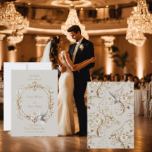 White Hummingbird Collection Save the Date Card.