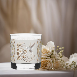 White Hummingbird Elegant Whiskey Glass