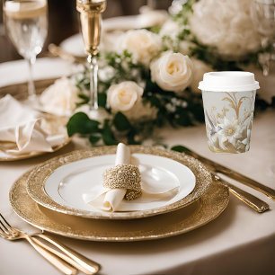 White Hummingbird Fancy Paper Cup With Lid