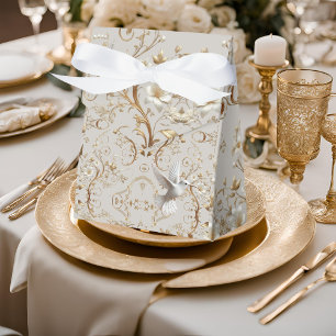 White Hummingbird Floral Favour Box