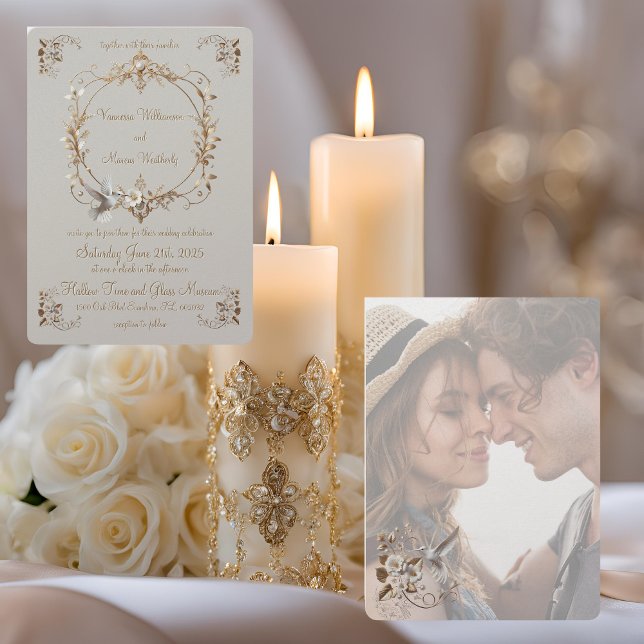 White Hummingbird Minimalist Wedding Invitation (Creator Uploaded)