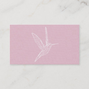 White Hummingbird Pink Background Business Card