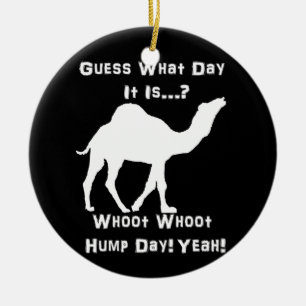 White Hump Day Camel Ceramic Tree Decoration