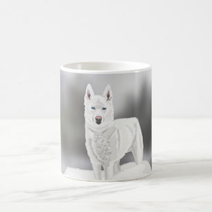White Husky Coffee Mug