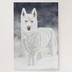 White Husky Jigsaw Puzzle