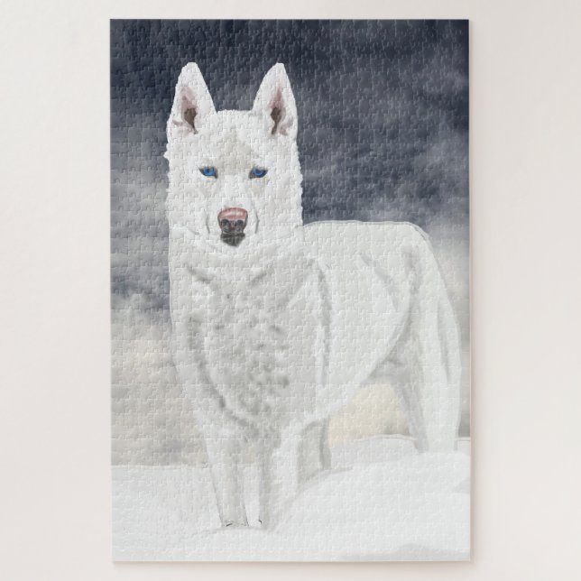 White Husky Jigsaw Puzzle (Vertical)