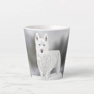 White Husky Latte Mug