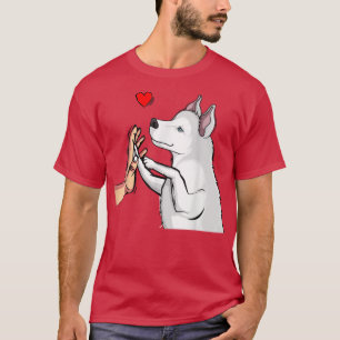 White Husky Love Cute Dog Mum Girls Women T-Shirt