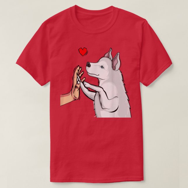 White Husky Love Cute Dog Mum Girls Women  T-Shirt (Design Front)
