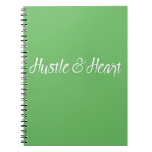 White Hustle and Heart Typography Notebook