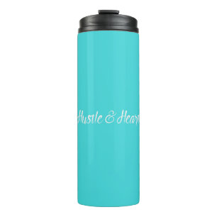 White Hustle and Heart Typography Thermal Tumbler