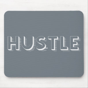 White Hustle Modern Typography Mouse Pad