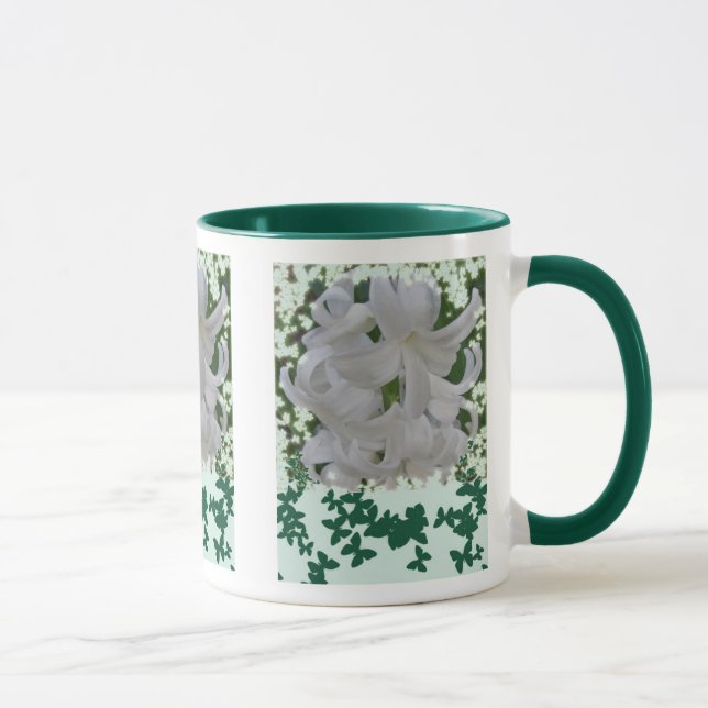 White Hyacinths & Butterflies Mug (Right)