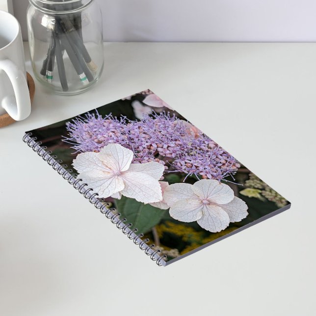 White Hydrangea Aspera Flowers Floral Notebook (In Situ)