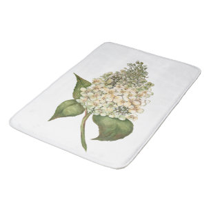 White Hydrangea Bath Mat