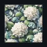White Hydrangea Botanical Painting Magnet<br><div class="desc">White hydrangea art print magnet</div>