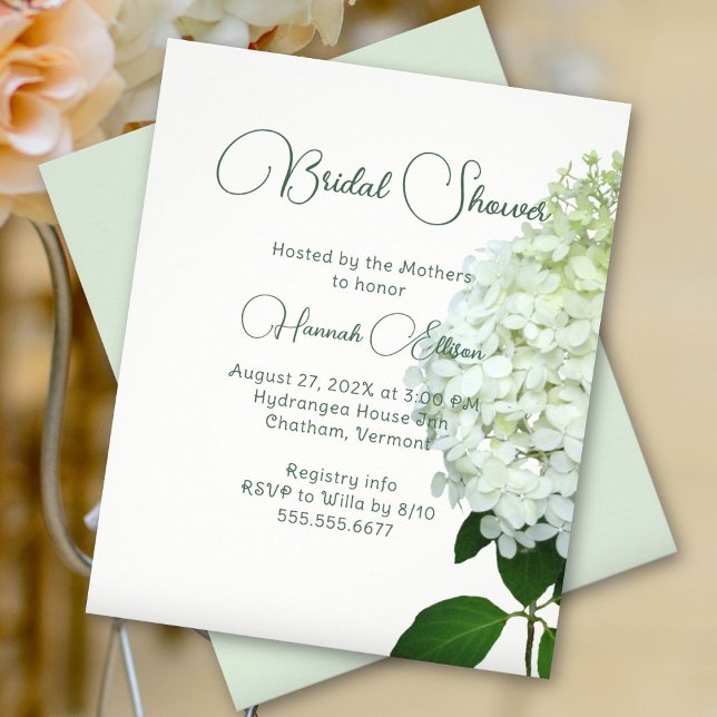 White Hydrangea Budget Bridal Shower Invitation Flyer (Creator Uploaded)