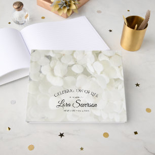 White Hydrangea Celebration of Life Memorial Guest Book