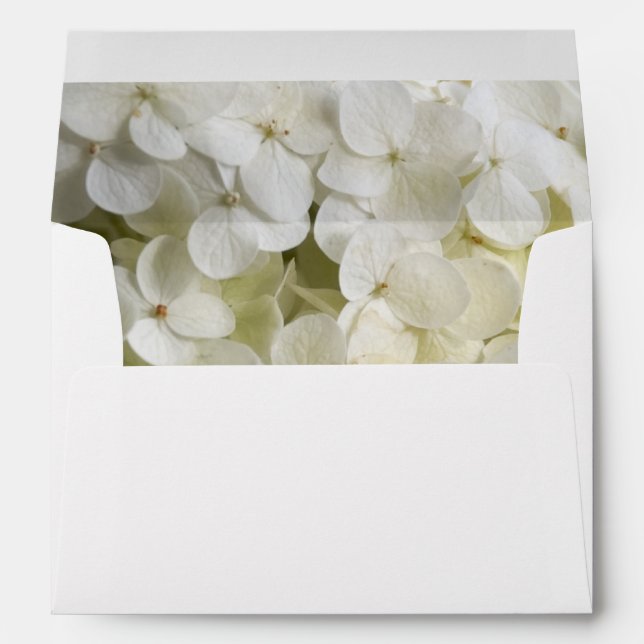 White Hydrangea Floral Envelope (Back (Bottom))