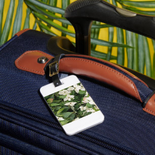 White Hydrangea Floral Luggage Tag Description