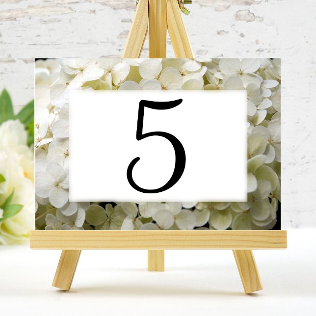 White Hydrangea Floral Table Numbers (Creator Uploaded)