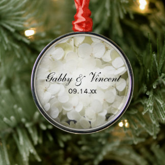 White Hydrangea Floral Wedding Metal Tree Decoration