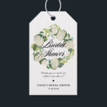 White Hydrangea Floral Wreath Bridal Shower Gift Tags<br><div class="desc">These customisable bridal shower gift tags add a floral accent to your gifts and favours. They feature a white hydrangea floral wreath. Personalise by adding your message. These hydrangea bridal shower gift tags are perfect for spring and winter bridal showers. Matching items are available.</div>