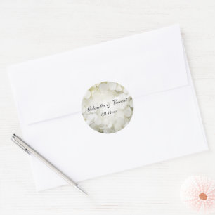 White Hydrangea Flower Wedding Envelope Seal
