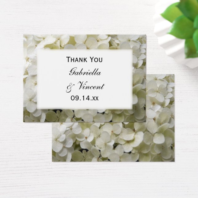 White Hydrangea Flower Wedding Thank You Favour (Desk)