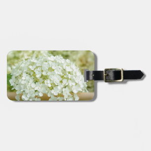 White hydrangea flowers luggage tag