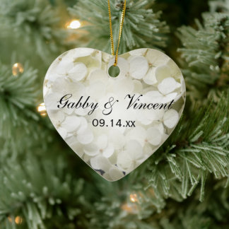 White Hydrangea Flowers Wedding Ceramic Tree Decoration