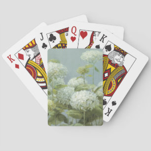 White Hydrangea Garden Playing Cards