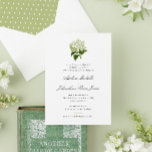 White Hydrangea Grandmillennial Wedding Invitation<br><div class="desc">Easy to customise formal and elegant text invites guests to celebrate the union of a couple in marriage. New traditional grand-millennial style features a crisp colour palette of white and green and a perfect antique limelight green hydrangea flower illustration.</div>