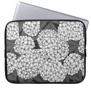 White hydrangea laptop sleeve