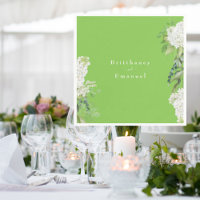 White Hydrangea Lime Green Wedding