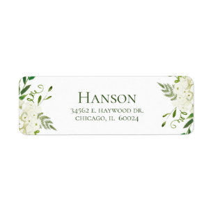 White Hydrangea Return Address