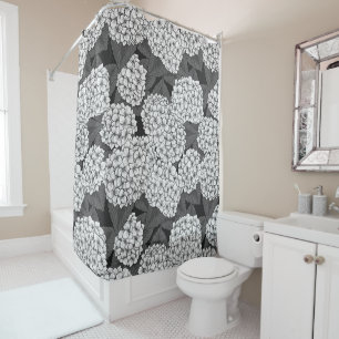 White hydrangea shower curtain
