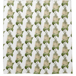 White Hydrangea Shower Curtain